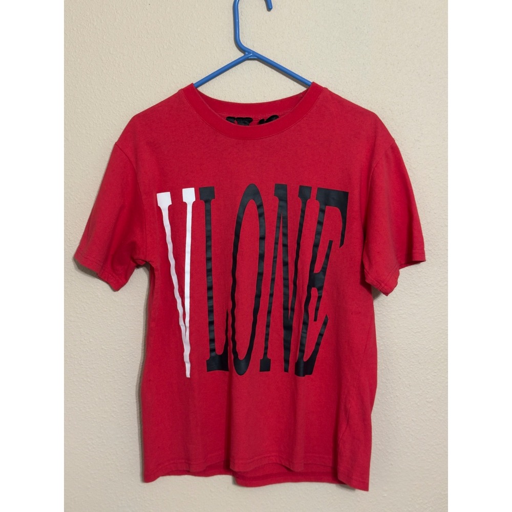 Vlone Atlanta Pop Up Staple Tee Red Black White Logo Shirt Mens Medium